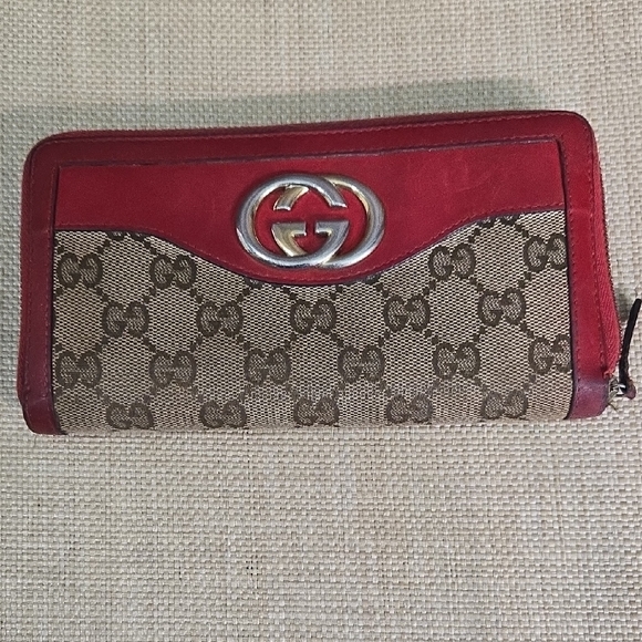 Gucci Handbags - Gucci Red and Brown Women's Wallet